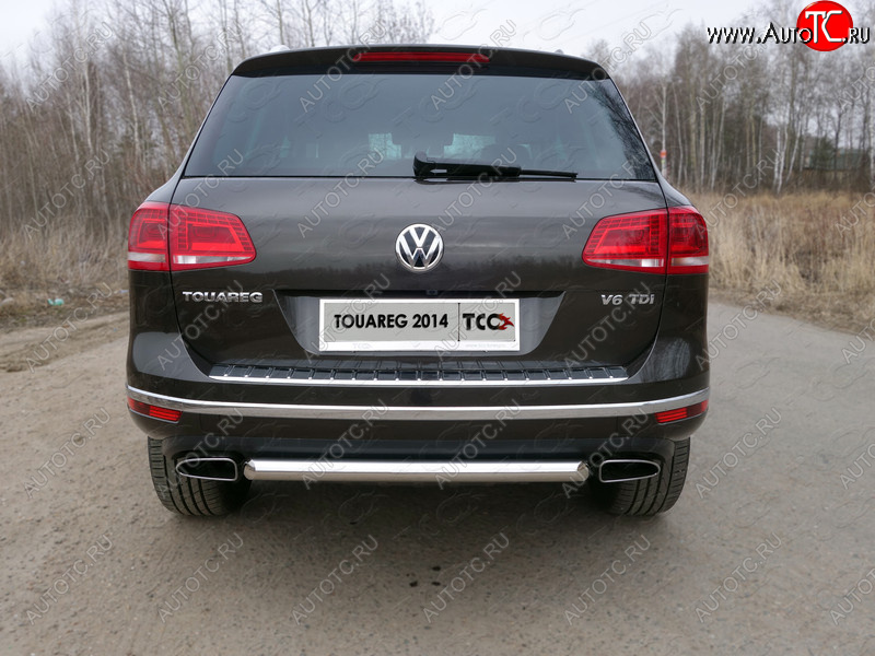 14 999 р. Защита задняя (нержавейка 60,3 мм) ТСС Тюнинг Volkswagen Touareg NF рестайлинг (2014-2018)  с доставкой в г. Набережные‑Челны