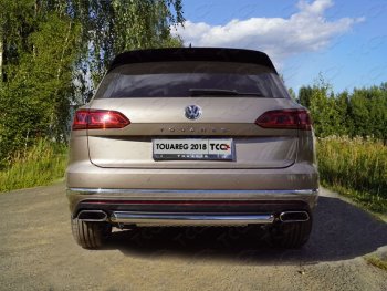 Защита задняя (нержавейка 60,3 мм) ТСС Тюнинг Volkswagen Touareg CR (2018-2025)