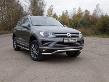 Защита передняя нижняя кенгурин 60,3 мм R-Line ТСС Тюнинг Volkswagen Touareg NF рестайлинг (2014-2018) ()