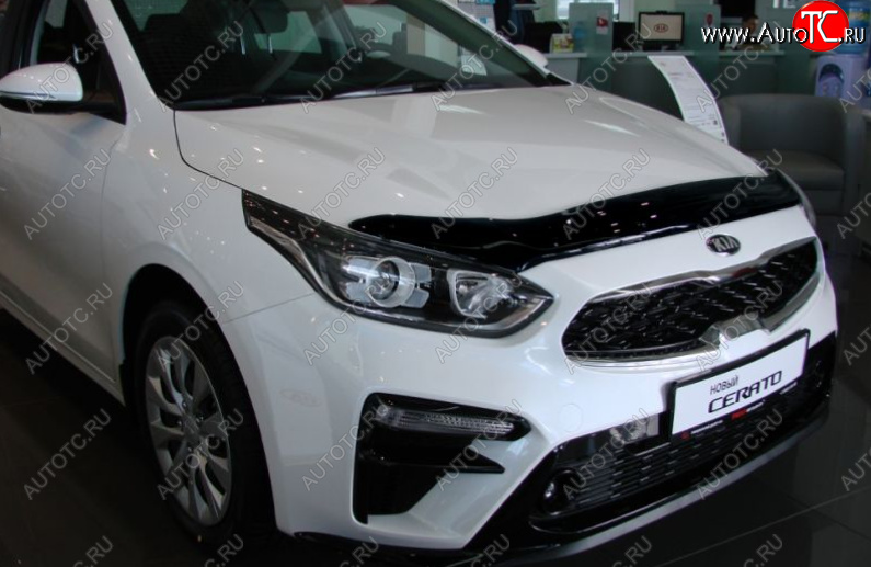 3 299 р. Дефлектор капота SIM KIA Cerato 4 BD дорестайлинг седан (2018-2021)  с доставкой в г. Набережные‑Челны