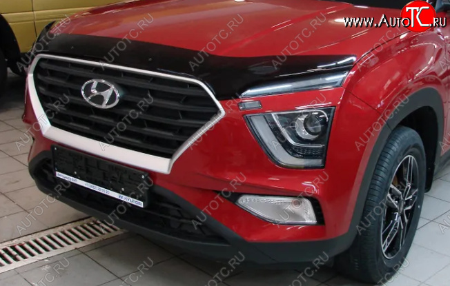 2 879 р. Дефлектор капота SIM Hyundai Creta GS рестайлинг (2019-2021)  с доставкой в г. Набережные‑Челны