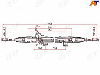 7 999 р. Рейка рулевая электрическая шток D=17.3 LHD SAT Toyota Corolla E120 универсал дорестайлинг (2000-2004)  с доставкой в г. Набережные‑Челны. Увеличить фотографию 2