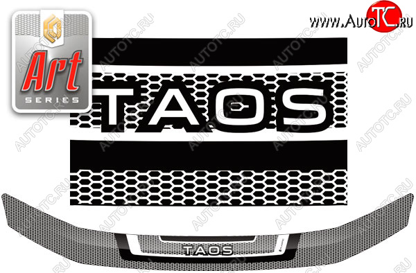 2 289 р. Дефлектор капота CA-Plastic  Volkswagen Taos (2020-2022) (Серия Art серебро)  с доставкой в г. Набережные‑Челны