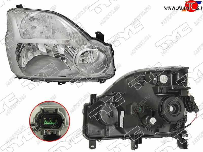 18 849 р. Фара правая (с электрокорректором, Евросвет) TYC  Nissan X-trail  2 T31 (2007-2011) дорестайлинг  с доставкой в г. Набережные‑Челны