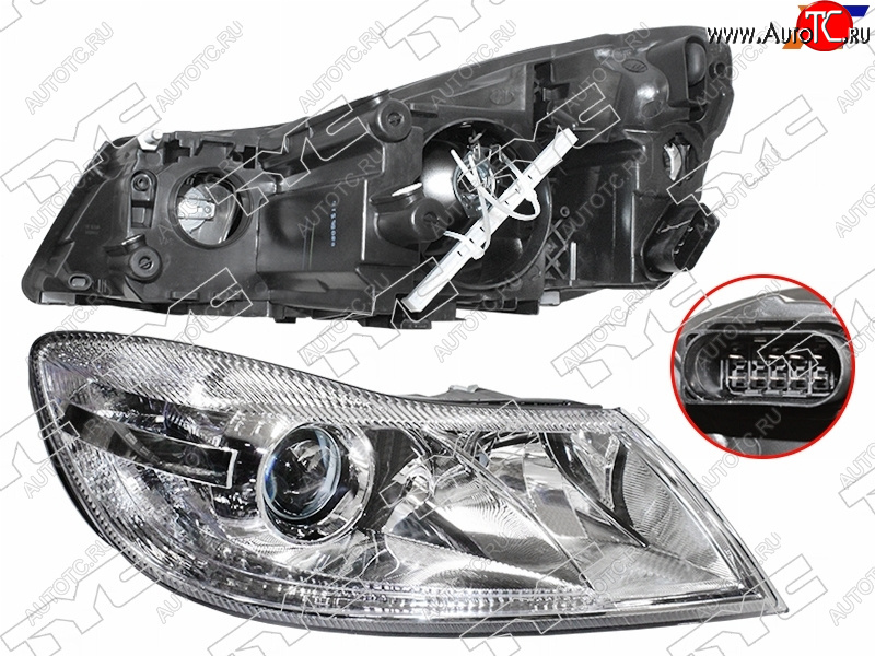 18 799 р. Фара правая (с электрокорректором) TYC  Skoda Octavia  A5 (2008-2013) лифтбэк рестайлинг, рестайлинг универсал  с доставкой в г. Набережные‑Челны