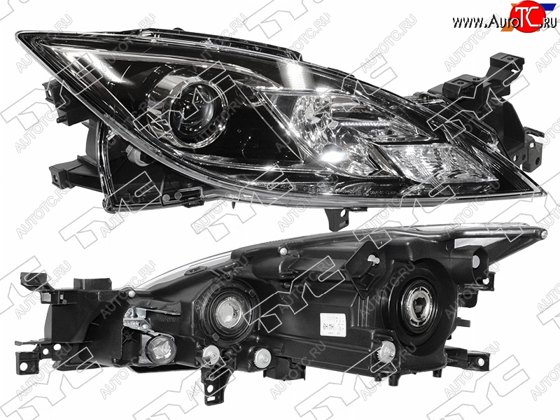 17 299 р. Фара правая (черная, под электрокорректор, Евросвет) TYC  Mazda 6  GH (2007-2010) дорестайлинг лифтбэк, дорестайлинг седан, дорестайлинг универсал  с доставкой в г. Набережные‑Челны