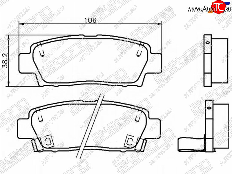 3 199 р. Колодки тормозные зад LH-RH SAT Toyota Cresta X100 дорестайлинг (1996-1998)  с доставкой в г. Набережные‑Челны