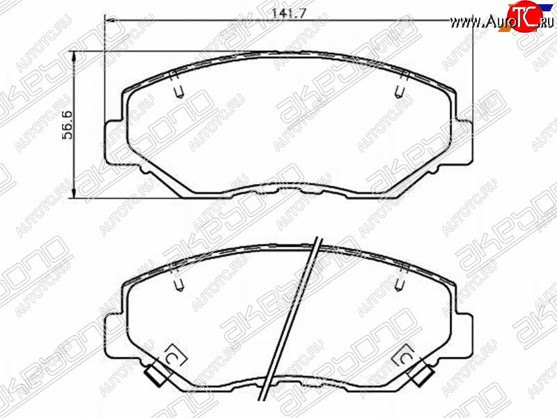 2 349 р. Колодки тормозные перед FL-FR SAT Honda Accord CL седан дорестайлинг (2002-2005)  с доставкой в г. Набережные‑Челны