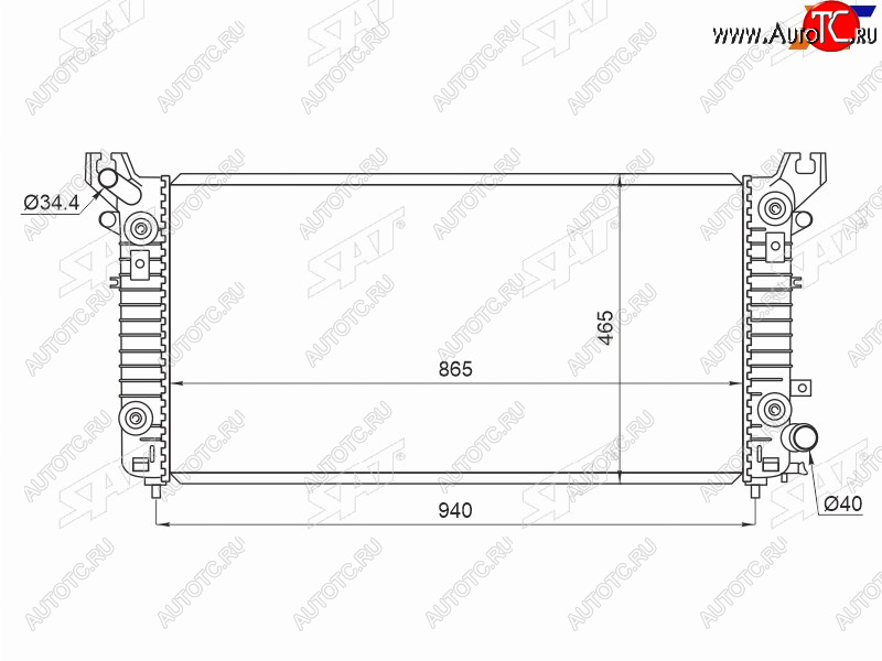 20 949 р. Радиатор охлаждающей жидкости SAT  Cadillac Escalade  GMTK2 джип 5 дв. (2015-2020), Chevrolet Tahoe  K2UC (2014-2021)  с доставкой в г. Набережные‑Челны