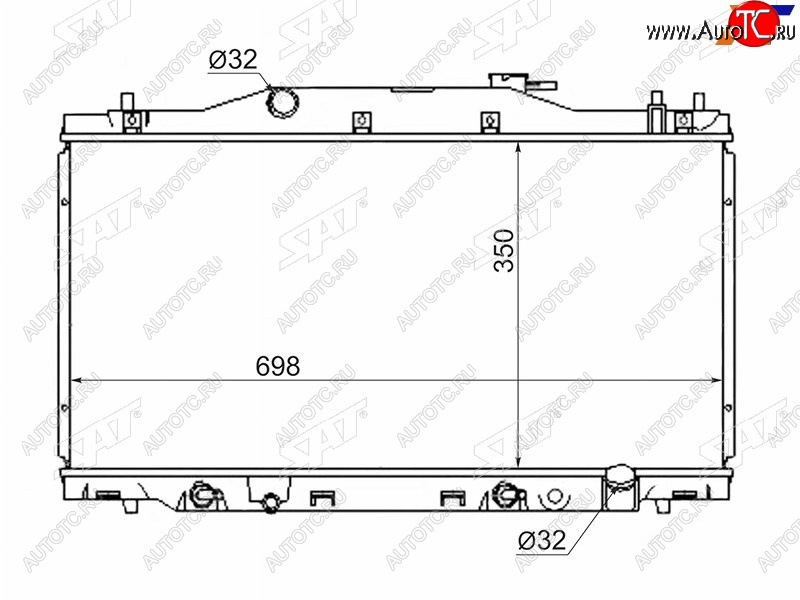 8 349 р. Радиатор SAT  Honda Integra  DB6,DB8,DB9 - Integra SJ  EK3  с доставкой в г. Набережные‑Челны