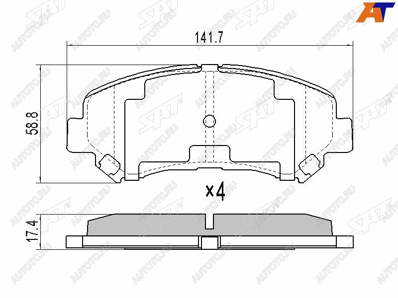 1 329 р. Колодки тормозные перед FR-FL SAT  Nissan Qashqai  1 - X-trail  2 T31  с доставкой в г. Набережные‑Челны