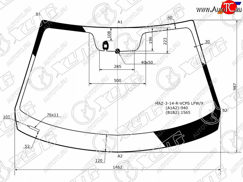 14 799 р. Стекло лобовое (Датчик дождя) XYG Mazda 3/Axela BM рестайлинг седан (2016-2019)  с доставкой в г. Набережные‑Челны