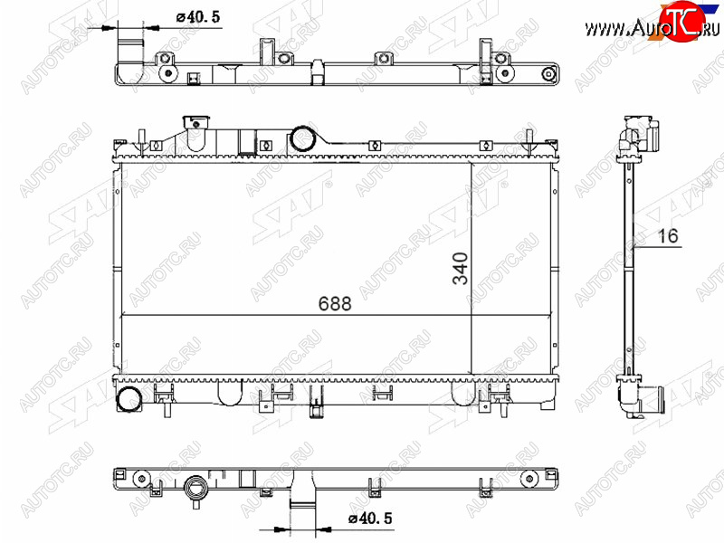 8 999 р. Радиатор SAT Subaru Forester SJ рестайлинг (2016-2019)  с доставкой в г. Набережные‑Челны