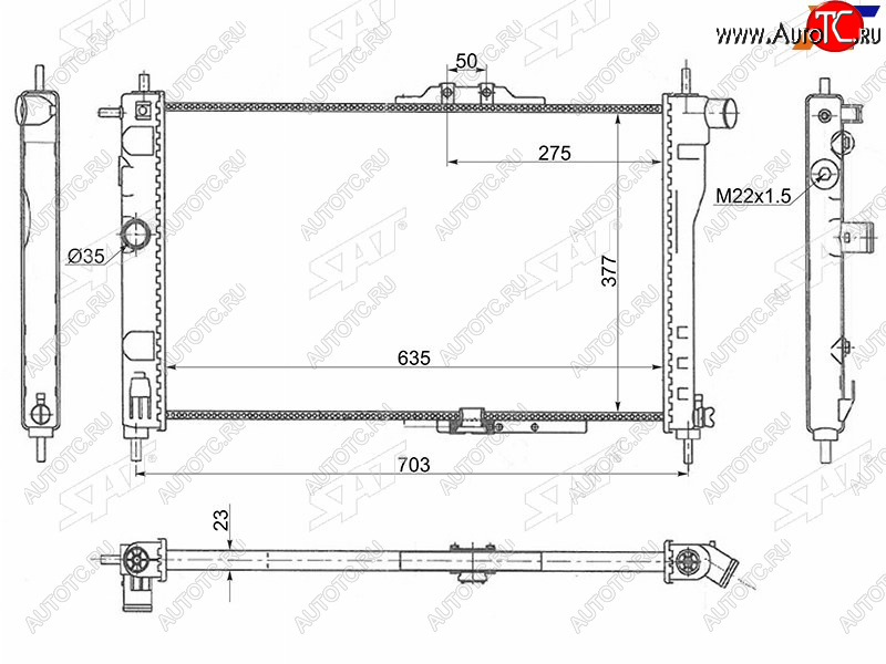 3 499 р. Радиатор охлаждающей жидкости SAT  Daewoo Nexia ( дорестайлинг,  рестайлинг) (1995-2015)  с доставкой в г. Набережные‑Челны