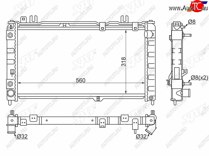 4 099 р. Радиатор SAT Datsun mi-DO хэтчбэк (2014-2021)  с доставкой в г. Набережные‑Челны