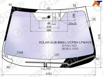 28 999 р. Стекло лобовое (Атермальное Обогрев щеток Датчик дождя) XYG Subaru Legacy BN/B15 дорестайлинг седан (2015-2017)  с доставкой в г. Набережные‑Челны. Увеличить фотографию 2