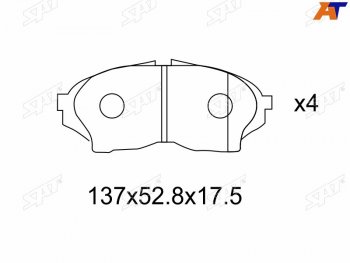 1 599 р. Колодки тормозные передние FR-FL SAT Toyota Chaser (1992-1996)  с доставкой в г. Набережные‑Челны. Увеличить фотографию 2