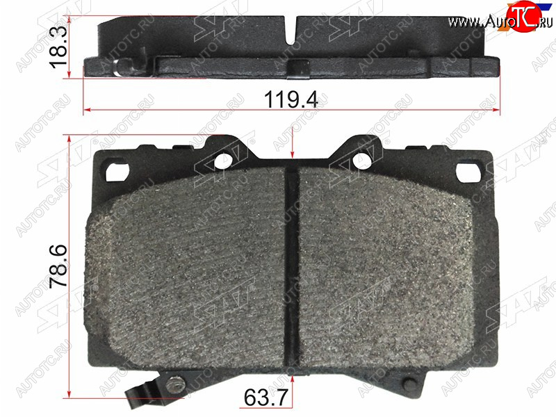 2 099 р. Колодки тормозные перед FL-FR SAT  Toyota Land Cruiser 100 1-ый рестайлинг (2002-2005) (с керамическим наполнением)  с доставкой в г. Набережные‑Челны