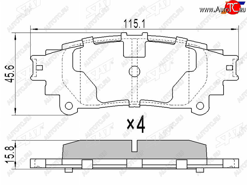 659 р. Колодки тормозные задние RH-LH SAT Lexus RX450 AL20 дорестайлинг (2015-2019)  с доставкой в г. Набережные‑Челны