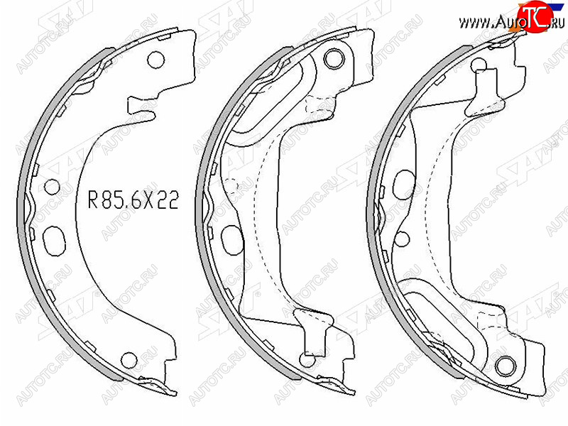 1 499 р. Колодки барабанные задние RH-LH SAT  Toyota Corolla ( E120,  E110,  E130) (2000-2007) седан дорестайлинг, седан рестайлинг, универсал дорестайлинг, универсал рестайлинг, хэтчбек 5 дв. дорестайлинг, хэтчбек 5 дв. рестайлинг, седан USA, седан рестайлинг, универсал рестайлинг, хэтчбек рестайлинг  с доставкой в г. Набережные‑Челны