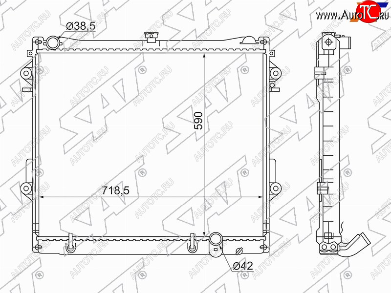 14 999 р. Радиатор SAT Toyota Land Cruiser 200 2-ой рестайлинг (2015-2021)  с доставкой в г. Набережные‑Челны