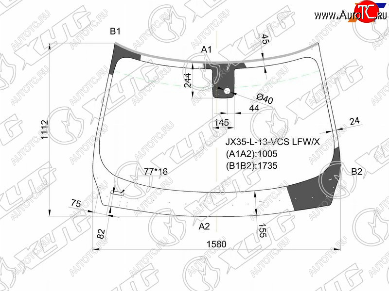 10 749 р. Стекло лобовое (Датчик дождя) XYG  INFINITI JX35 - QX60  L50  с доставкой в г. Набережные‑Челны