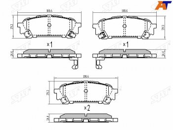 689 р. Колодки тормозные зад RH-LH SAT Subaru Impreza GT хэтчбэк рестайлинг (2019-2025)  с доставкой в г. Набережные‑Челны. Увеличить фотографию 1