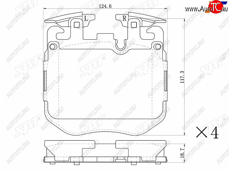 3 599 р. Колодки тормозные передние FL-FR SAT BMW X3 G01 дорестайлинг (2017-2021)  с доставкой в г. Набережные‑Челны