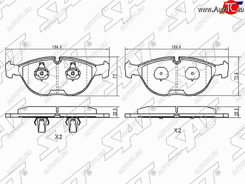 1 899 р. Колодки тормозные передние FL-FR SAT  Mercedes-Benz C-Class ( S202,  W202) - E-Class ( W210,  W211)  с доставкой в г. Набережные‑Челны