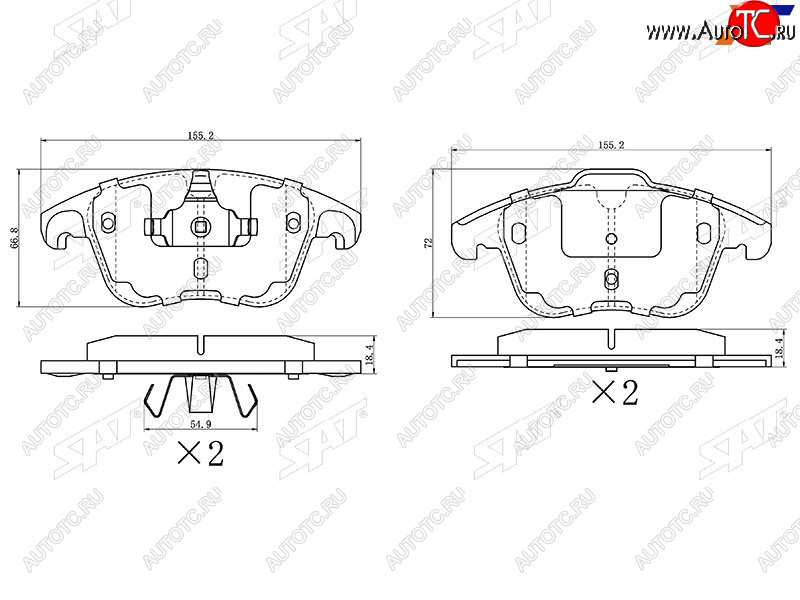 1 359 р. Колодки тормозные передние FL-FR SAT  CITROEN C4 picasso  UD (2006-2014), Opel Corsa  F (2019-2024), Peugeot 3008 (2013-2017)  с доставкой в г. Набережные‑Челны