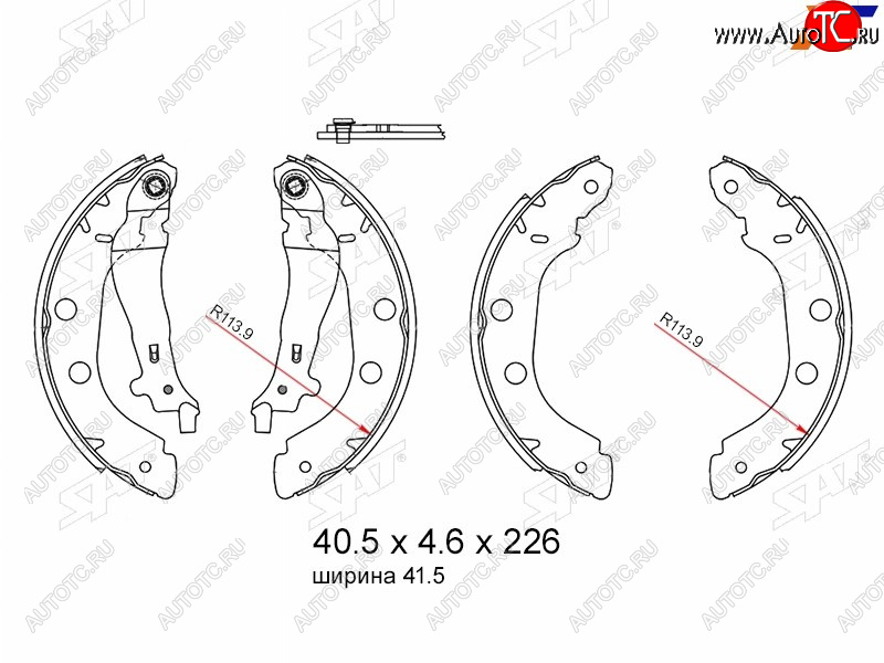 1 579 р. Колодки тормозные барабанные задние RH-LH SAT  Nissan Primera  2 седан (1999-2002), Renault Kangoo ( KC,  KW0) (1997-2016)  с доставкой в г. Набережные‑Челны