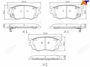 Колодки тормозные перед FL-FR SAT Mazda 626 GF,FW универсал дорестайлинг (1997-1999)