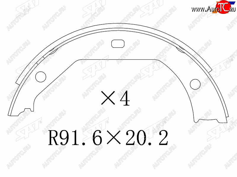 1 269 р. Колодки тормозные барабанные задние RH-LH SAT  BMW 3 серия ( E46,  E90,  F30) (1998-2018) седан дорестайлинг, седан рестайлинг, седан дорестайлинг, седан рестайлинг, седан дорестайлинг, седан рестайлинг  с доставкой в г. Набережные‑Челны