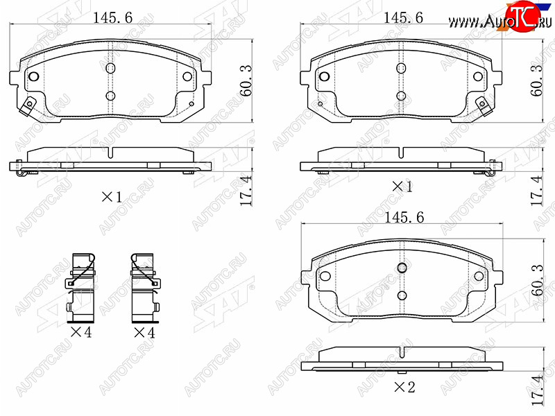 1 639 р. Колодки тормозные передние FR-FL SAT   Hyundai Sonata  DN8 (2019-2022), KIA K5  DL (2019-2022)  с доставкой в г. Набережные‑Челны