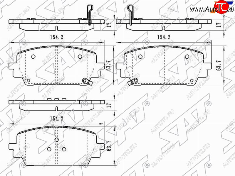 1 859 р. Колодки тормозные передние FR-FL SAT   Hyundai Santa Fe  TM (2018-2022), KIA Sorento  MQ4 (2020-2022)  с доставкой в г. Набережные‑Челны