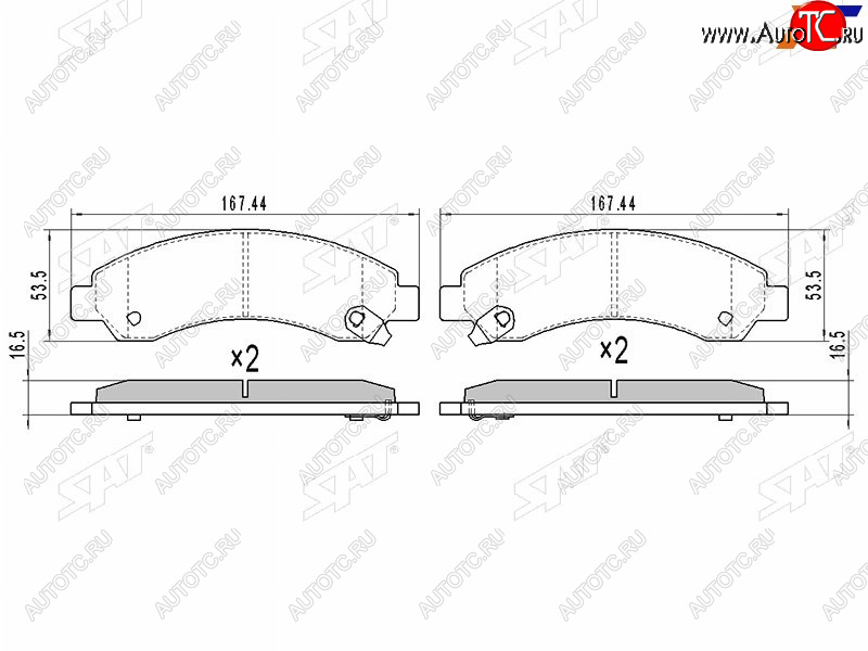 1 469 р. Колодки тормозные перед FL-FR SAT  Great Wall Hover (2006-2014)  дорестайлинг,  1-ый рестайлинг  с доставкой в г. Набережные‑Челны