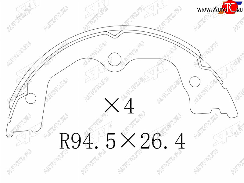 1 859 р. Колодки барабанные задние RH-LH SAT Honda Accord CU седан дорестайлинг (2008-2011)  с доставкой в г. Набережные‑Челны