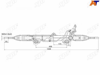 26 399 р. Рейка рулевая RHD SAT  Lexus LX570  J200 (2007-2022), Toyota Land Cruiser  200 (2007-2021), Toyota Sequoia (2007-2022)  с доставкой в г. Набережные‑Челны. Увеличить фотографию 1