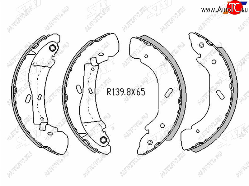 3 099 р. Колодки тормозные задние RH-LH SAT Ford Transit цельнометаллический фургон дорестайлинг (2000-2006) (Диски 16)  с доставкой в г. Набережные‑Челны