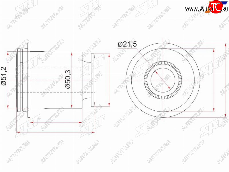 639 р. Сайлентблок переднего нижнего рычага FR SAT  Lexus GX460  J150 (2009-2022), Toyota 4Runner  N280 (2009-2024), Toyota Land Cruiser Prado  J150 (2009-2024)  с доставкой в г. Набережные‑Челны