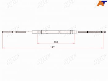 Трос ручного тормоза LH-RH SAT Volkswagen Polo 9N1 хэтчбэк 5 дв. дорестайлинг (2001-2005) ()