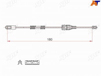 Трос ручника LH SAT  Opel Astra H хэтчбек 5дв рестайлинг (2007-2015)  (барабанные тормоза)