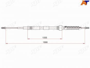 Трос ручного тормоза RH SAT Audi (Ауди) A3 (А3) ( 8LA хэтчбэк 5 дв.,  8L1 хэтчбэк 3 дв.) (1996-2003), Skoda (Шкода) Octavia (Октавия)  Tour A4 1U2 (1997-2010) ()