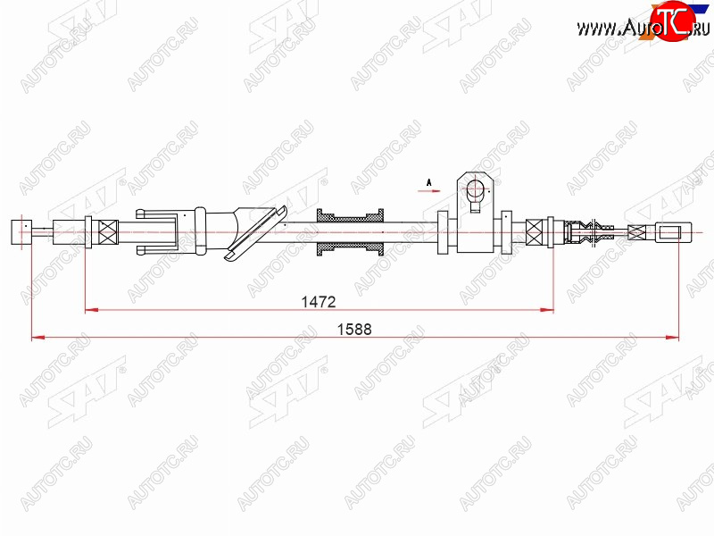 1 329 р. Трос ручного тормоза LH SAT  Mitsubishi Carisma - Lancer ( 8,  9)  с доставкой в г. Набережные‑Челны