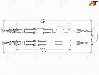 Трос ручного тормоза LH-RH SAT Opel Meriva A (2002-2010)