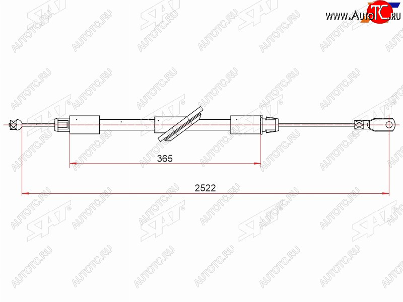 979 р. Трос ручника RH SAT  Mercedes-Benz Sprinter W906 рестайлинг (2014-2018)  с доставкой в г. Набережные‑Челны