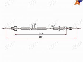 1 169 р. Трос ручного тормоза RH SAT Ford Mondeo Mk4,BD дорестайлинг, седан (2007-2010)  с доставкой в г. Набережные‑Челны. Увеличить фотографию 1