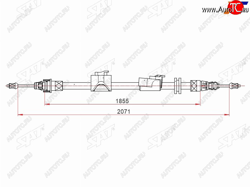 1 169 р. Трос ручного тормоза RH SAT Ford Mondeo Mk4,BD дорестайлинг, седан (2007-2010)  с доставкой в г. Набережные‑Челны