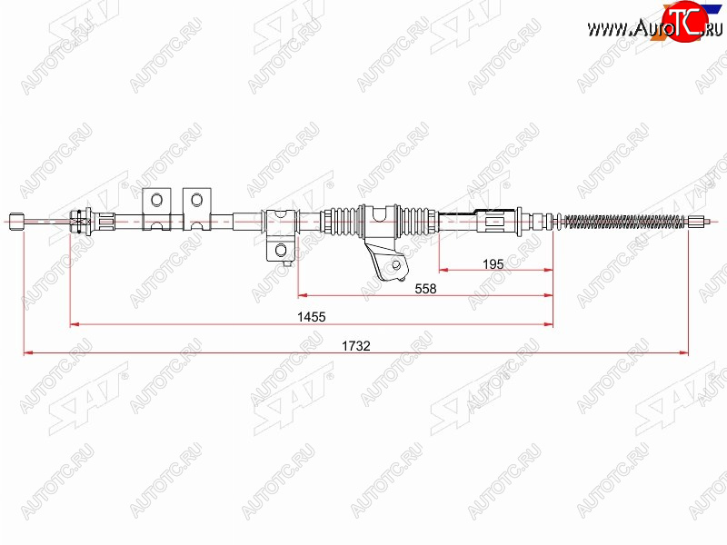 2 689 р. Трос ручника RH SAT   Mitsubishi Montero  V60 - Pajero ( 3 V70,  3 V60)  с доставкой в г. Набережные‑Челны