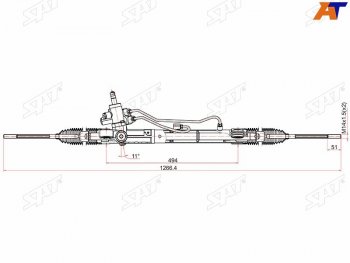 Рейка рулевая 2.4 гидравлическая LHD SAT Honda CR-V RE1,RE2,RE3,RE4,RE5,RE7 рестайлинг (2009-2012)